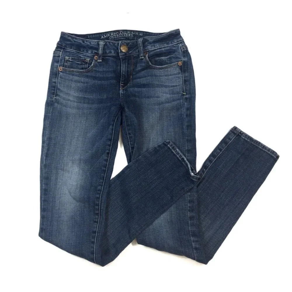 WJ174 American Eagle Stretch Skinny Jeans 0